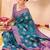 teal ethnic motifs woven design zari saree