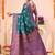 teal ethnic motifs woven design zari saree