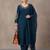 women ethnic motifs embroidered regular thread work kurta with trousers & dupatta
