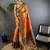 orange woven design zari banarasi saree