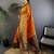 orange woven design zari banarasi saree