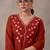women ethnic motifs embroidered regular thread work kurta with trousers