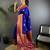 blue woven design zari banarasi saree
