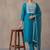 women ethnic motifs embroidered regular thread work kurta with trousers & with dupatta