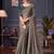 grey beads and stones pure chiffon saree
