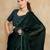 green embellished mirror work organza saree