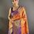 orange woven design zari silk blend kanjeevaram saree