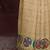 beige bandhani embroidered silk cotton tussar saree