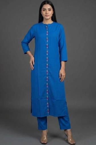 women regular kurta with trousers