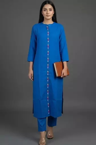 women regular kurta with trousers
