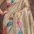 beige bandhani embroidered tussar saree