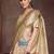 beige bandhani print tussar saree