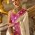 cream ethnic motifs woven design saree