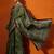olive batik pure cotton bagru saree
