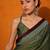olive batik pure cotton bagru saree