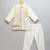 Off white woven cotton kurta set