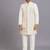Off white woven cotton kurta set