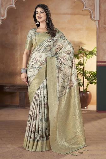 olive ethnic motifs banarasi saree