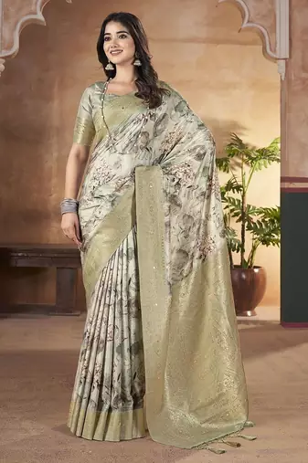 olive ethnic motifs banarasi saree