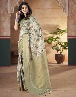 olive ethnic motifs banarasi saree 2