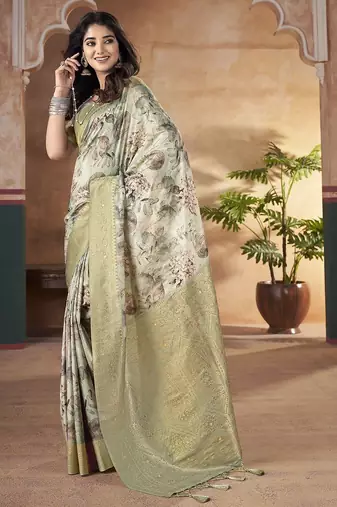 olive ethnic motifs banarasi saree