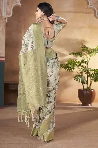 olive ethnic motifs banarasi saree