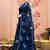navy_blue embellished beads and stones pure chiffon saree