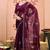 magenta embellished beads and stones pure chiffon designer saree