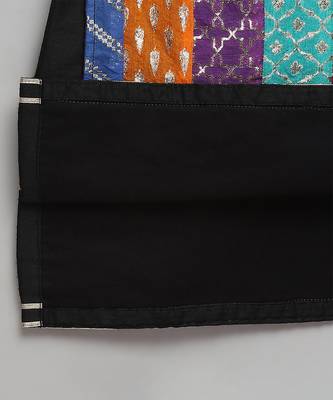 black printed cotton silk kurta set 6
