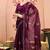 magenta embellished beads and stones pure chiffon designer saree
