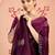 magenta embellished beads and stones pure chiffon designer saree