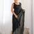 black embellished sequinned saree