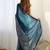 teal embellished sequinned designer saree