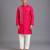 Pink embroidered cotton silk Men Kurta Set