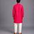 Pink embroidered cotton silk Men Kurta Set