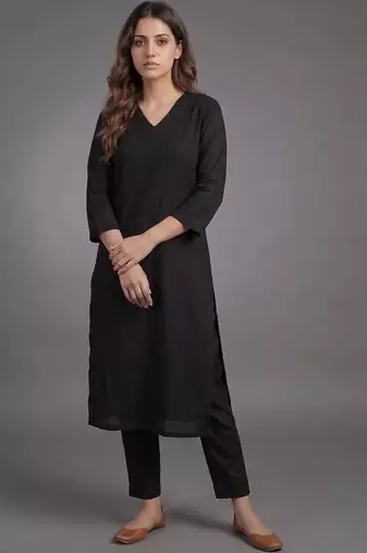 women regular kurta with trousers & with dupatta