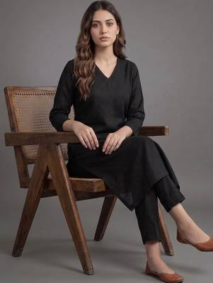 women regular kurta with trousers & with dupatta 6
