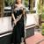 black floral embroidered saree