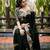 black floral embroidered saree