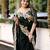 black floral embroidered saree