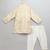 Beige printed cotton silk Men Kurta Set