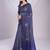navy_blue embroidered organza saree