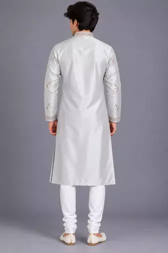 Ornate floral grey kurta set