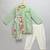mint green cotton silk pleated side dupatta men kurta set