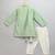 mint green cotton silk pleated side dupatta men kurta set