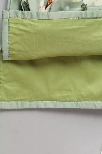 mint green cotton silk pleated side dupatta men kurta set