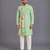 mint green cotton silk pleated side dupatta men kurta set