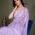 lavender embroidered net saree