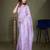 lavender embroidered net saree
