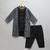 Black printed cotton silk Men Kurta Set